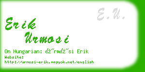 erik urmosi business card